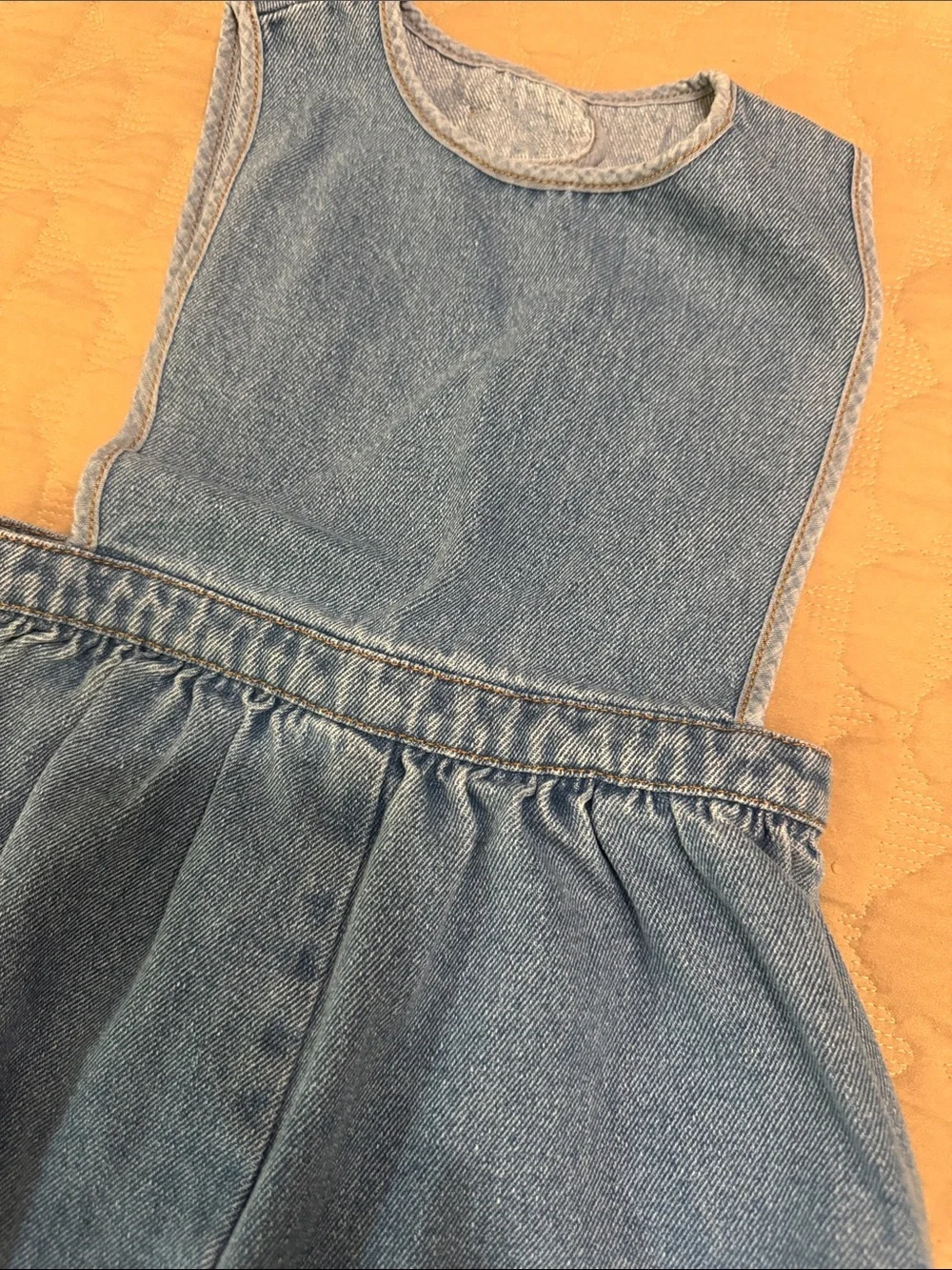The Simple Folk Kids Light Blue Denim Pinafore Romper 100% Cotton - Picture 2 of 6